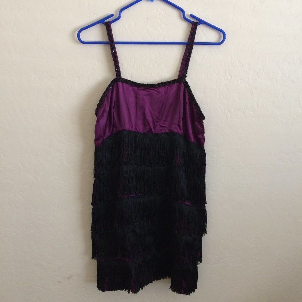 Handmade Purple and Black Flapper Dress For Youth